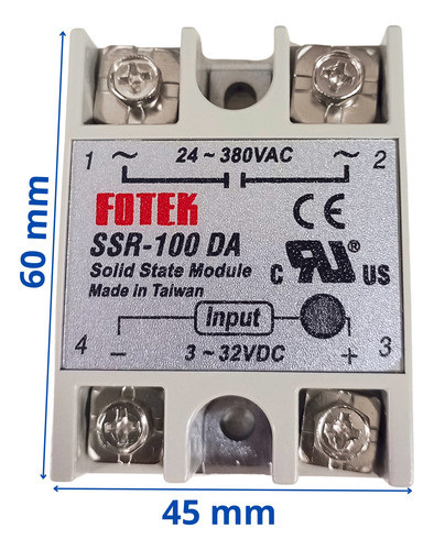 Rele Estado Solido Solid State Relay Ssr-100da 100a Ac 3-32v 1