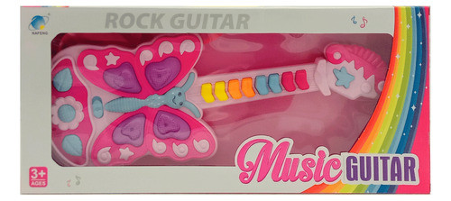 Guitarra Musical Mariposa Rosa 0