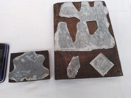 Par De Antiguas Placas Planchas Moldes Imprenta Grabado 1
