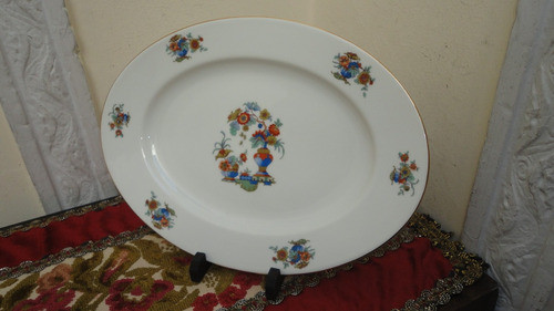 Fina Fuente Antigua Czechoslovakia Con Flores Divina Mirala 1