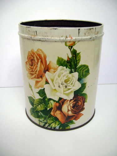 Antigua Lata De Cocina Flores Decoracion Vintage Retro Boedo 0