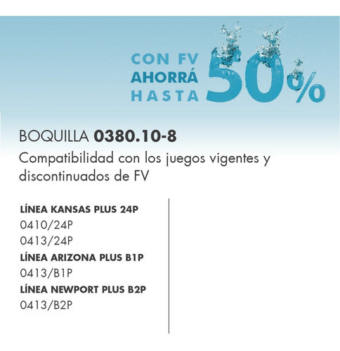 Restrictor Fv Ahorro De Agua 8l/min 0380.10-8 1