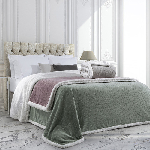 Frazada Doble 2 1/2 Pl Coral Fleece Corderito Gris 220x240 0