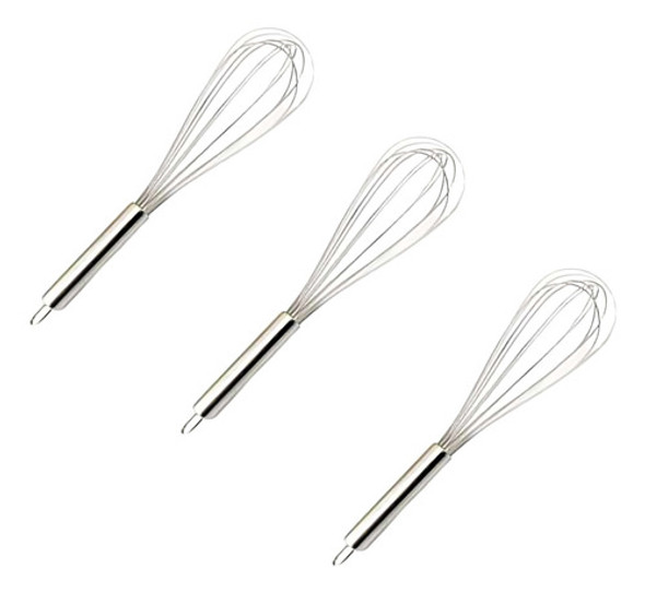 Set X 3 Batidores Manuales 35cm Acero Inox Crystal Rock 0