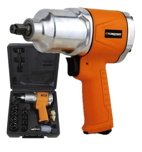 Llave Pistola Impacto Neumatica 1/2'' + Kit 17 Acc Lusqtoff 0