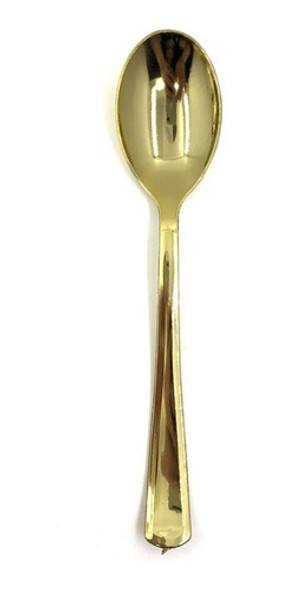 Cuchara Plástica Dorada 18 Cm X 12 Unidades Cotillon 0