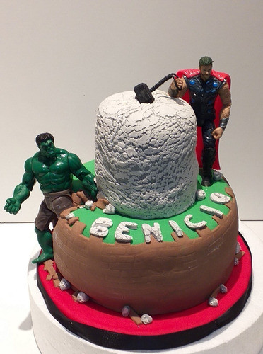Tortas Decoradas Increible Hulk Thor Avengers  Infantiles 1