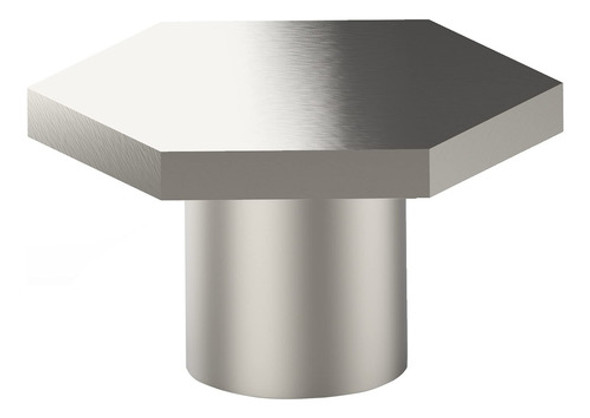 12 Tiradores Hexagonales Plateados Para Cajones, Armarios 0