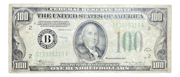 Billete 100 Dólares Estados Unidos 1934a Pick 433ad New York 0 Billete 100 Dólares Estados Unidos 1934a Pick 433ad New York 0