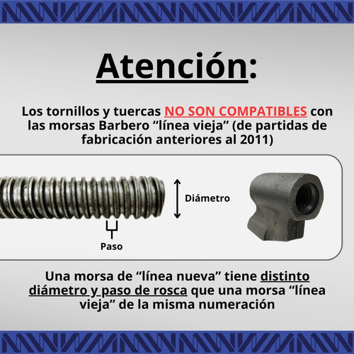 Kit Tornillo Tuerca Repuestos Para Morsa Barbero N 5 1