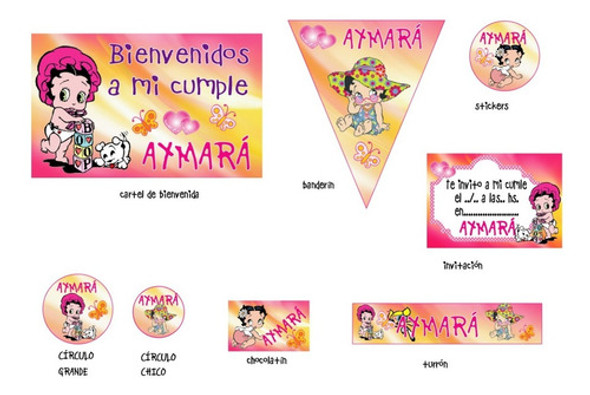 Betty Boop Kit Cumple Impreso Y Cortado 0