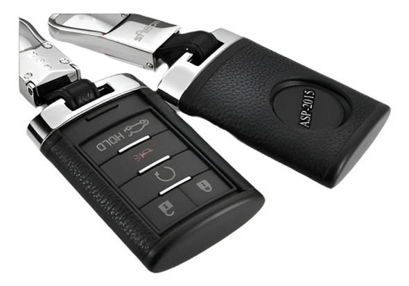 Negro Funda Clave Shell Fob Clave Bolso De Cuero Para Cadill 0