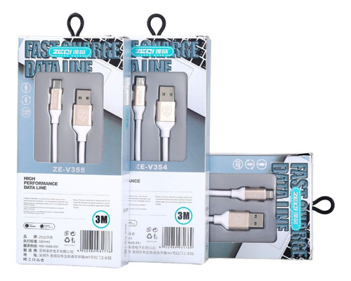 Zeqi Cable De Datos (usb - Micro Usb) 3m     Model: Ze-v354 0