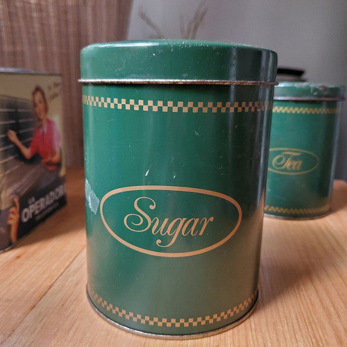 Antiguas Latas Azúcar Y Té -  Deco Vintage X2 1
