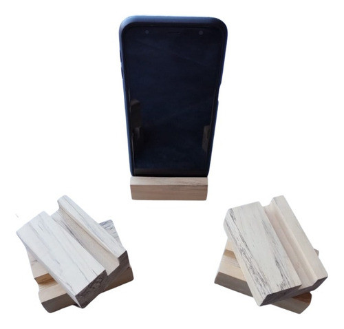 Soporte Porta Celular Angosto De Madera Maciza Guatambu 0