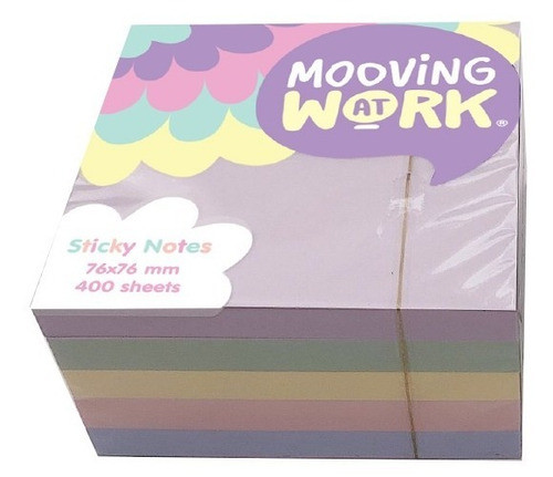 Nota Adhesiva Mooving Pastel 76mm X 76mm X400 Hjs X12 Tacos 1