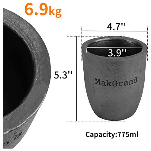 Crisol De Grafito Para Fundicion De Metales 6.9 Kg Makgrand 1