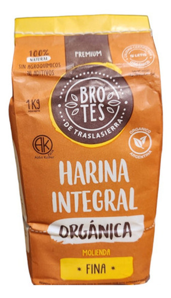 Harina De Trigo Integral Organica Brotes 1kg X 8 Unidades 0