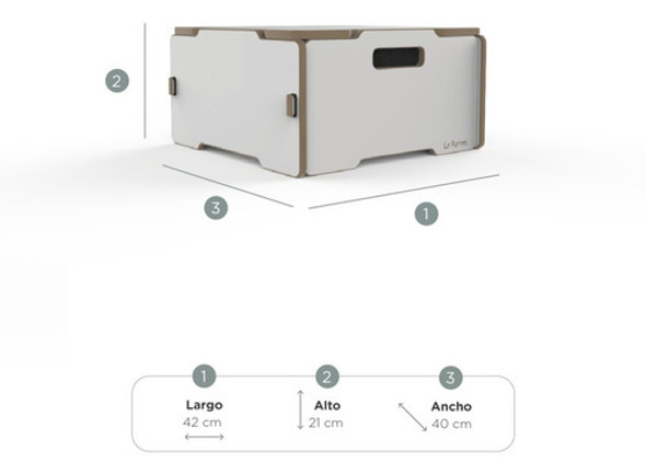 Cajón Juguetero Mediano Para Niños De Madera Blanco De Encastre - Le Purret 1