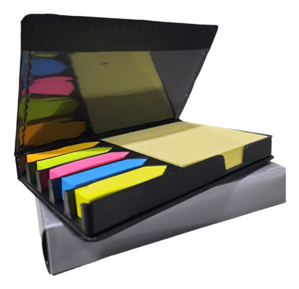 Set De Escritorio Anotador Libreta Notas Banderitas Adhesiva 0