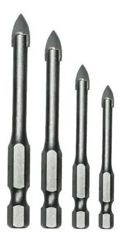 Mecha Punta Flecha Para Vidrio Ceramica X 4 Unidades 3 - 8mm 1