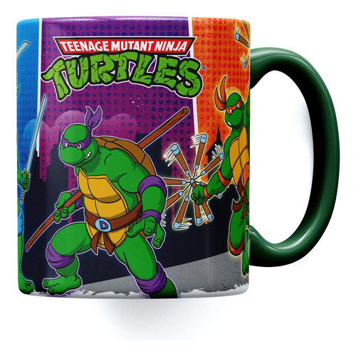 Taza Cerámica Importada Tortugas Ninja Universo Retro Tmnt 0