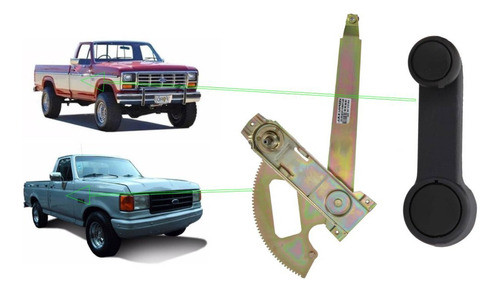 Kit Maquina Manija Alza Cristal P/ford F-100 83 84 85 86 Der 0