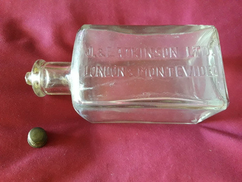 Antiguo Frasco Vidrio J&e. Atkinson Ltd.london & Montevideo 1