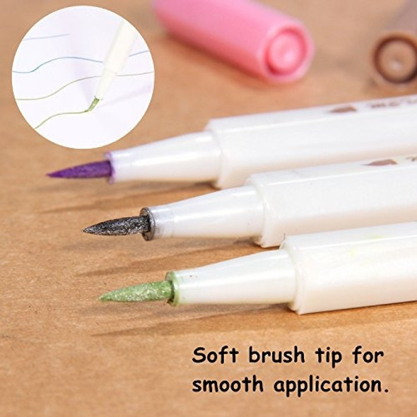 Ohuhu Caligrafía Metálica Cepillo Rotuladores, Set De 10 Par 1