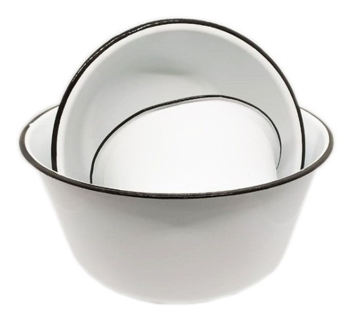 Set X 3 Bowls Enlozados Borde Negro. 1