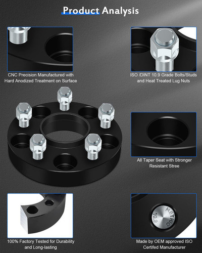 Eccpp 2 Espaciadores De Rueda Centrados De 5 Lenguetas De 0. 1
