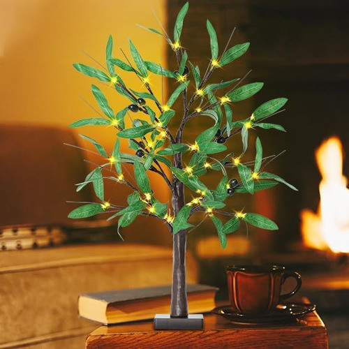Olivo Iluminado 2 Pies Con 36 Luces, Árbol Led Centelleante 0