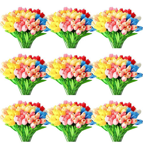 100 Pcs Tulipanes Artificiales Pu Tulipanes De Toque Real Tu 0