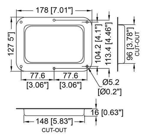 Base Embutida Grande Ciega Zincada 178 X 127mm Penn Elcom 1