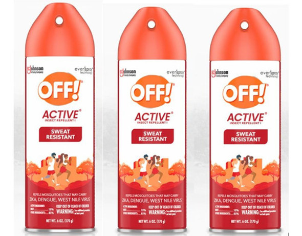 Repelente Off Active 170ml Resistente Al Sudor Pack X3 0