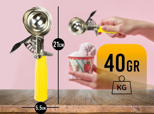 Set X2 Cuchara Bochera De Helado Acero Inoxidable Bocha New 1