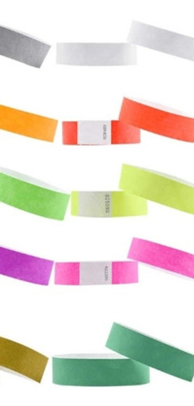 Pulseras Tyvek Lisas Evento Fiesta Vip Boliche Acceso X 1200 1