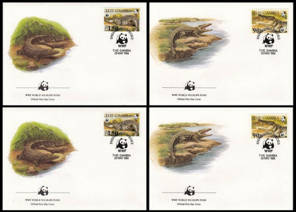 Fauna - Wwf - Gambia 1984 - 4 Sobres Primer Día 0