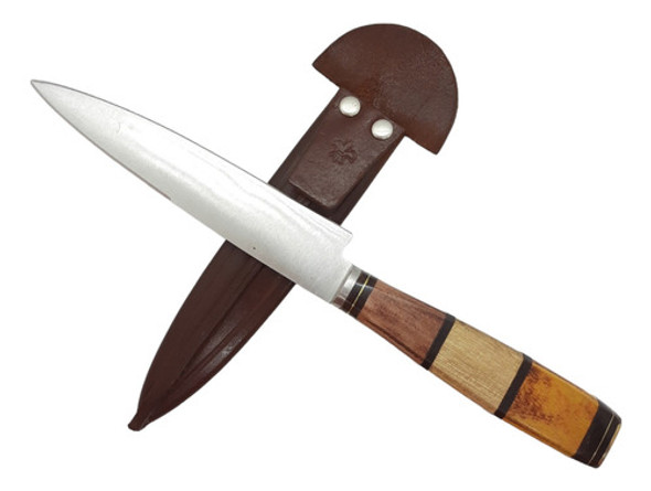 Cuchillo Artesanal Acero Inox 14 Cm Cabo Madera 0