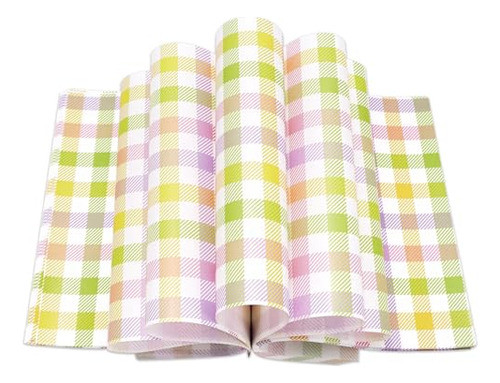 Papel Spring Wax Paper Pastel Buffalo Plaid Deli Paper Color 1