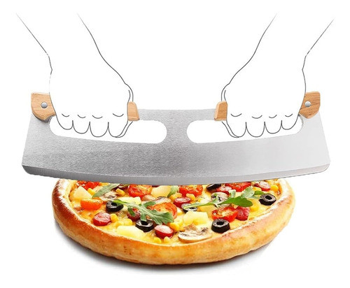 14 In Pizza Cutter Rocker Blade Sharp Stainless Steel Rocker 1