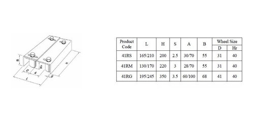 Guia Doble Ajustable Con Rodillo Para Porton Corredizo 1
