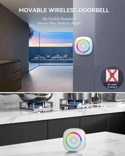 Tecknet Timbre Inalámbrico Con 2 Receptores Portátiles, A De 1