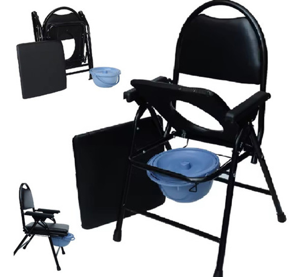 Asiento Inodoro Silla Sanitaria Plegable Portátil Rehabilita 0