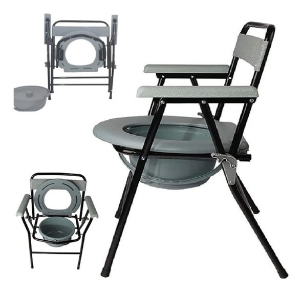 Asiento Inodoro Silla Sanitaria Plegable Portátil Rehabilita 0