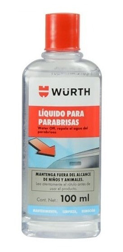 Wurth Sellador De Vidrios Repelente Agua Water Off 100ml 0