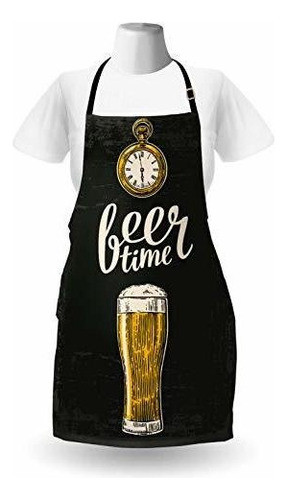 Delantal Moderno Ambesonne, Tipografia De Cerveza Con Vidri 1