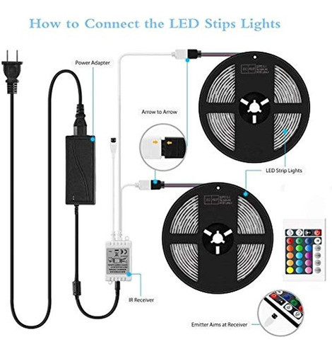 Gopretty Led Resistente Al Agua De 32,8 Pies Tira De Luces C 1