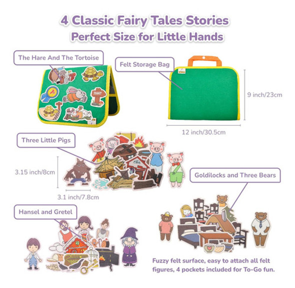 Tableros De Feltro Para Niños Pequeños Con 4 Historias 1