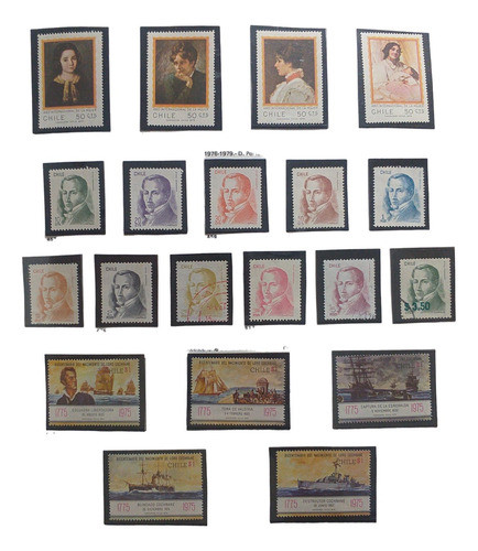Ch453 Chile Varias Series Completas Años 1975 Mint Y Usadas 0
